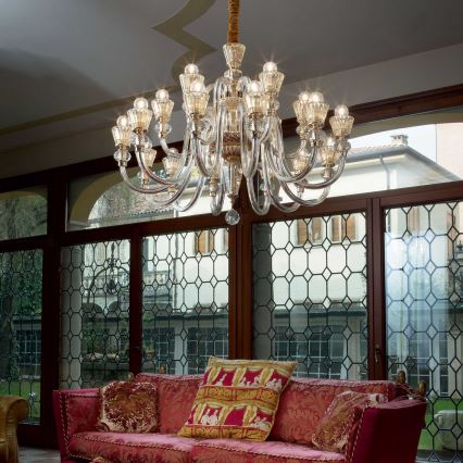 Ideal Lux - Kristalni luster na lancu STRAUSS 18xE14/40W/230V pr. 85 cm mesing