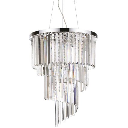 Ideal Lux - Kristalni luster na sajli CARLTON 12xE14/40W/230V pr. 50 cm sjajni krom