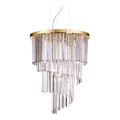 Ideal Lux - Kristalni luster na sajli CARLTON 12xE14/40W/230V, prečnik 50 cm, zlatne boje