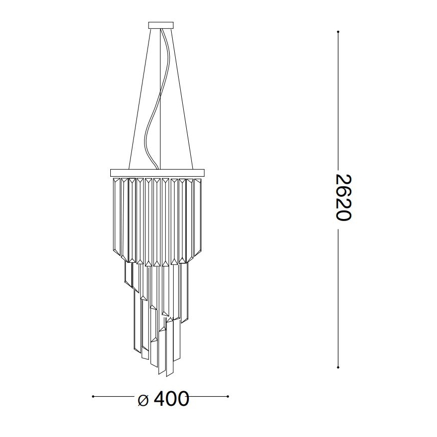 Ideal Lux - Kristalni luster na sajli CARLTON 8xE14/40W/230V prečnika 40 cm sjajni hrom