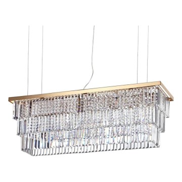 Ideal Lux - Kristalni luster na sajli MARTINEZ 8xE14/40W/230V zlatna