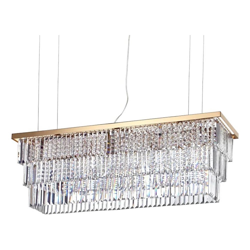 Ideal Lux - Kristalni luster na sajli MARTINEZ 8xE14/40W/230V zlatna