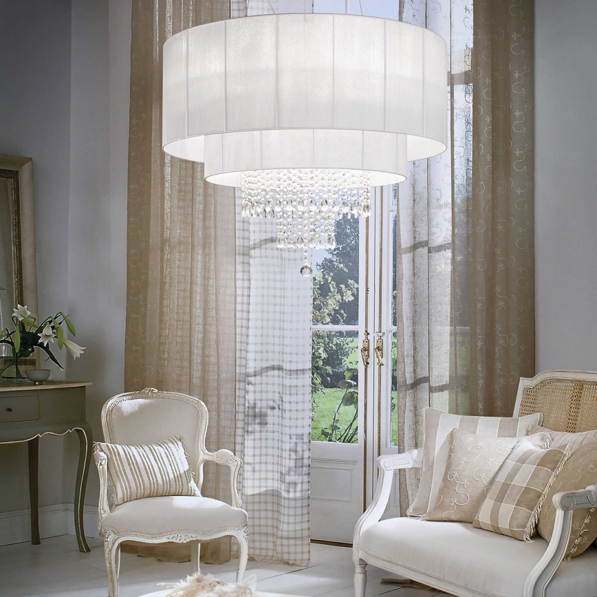 Ideal Lux - Kristalni luster na sajli OPERA 10xE27/60W/230V pr. 90 cm bela