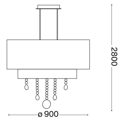 Ideal Lux - Kristalni luster na sajli OPERA 10xE27/60W/230V pr. 90 cm bela