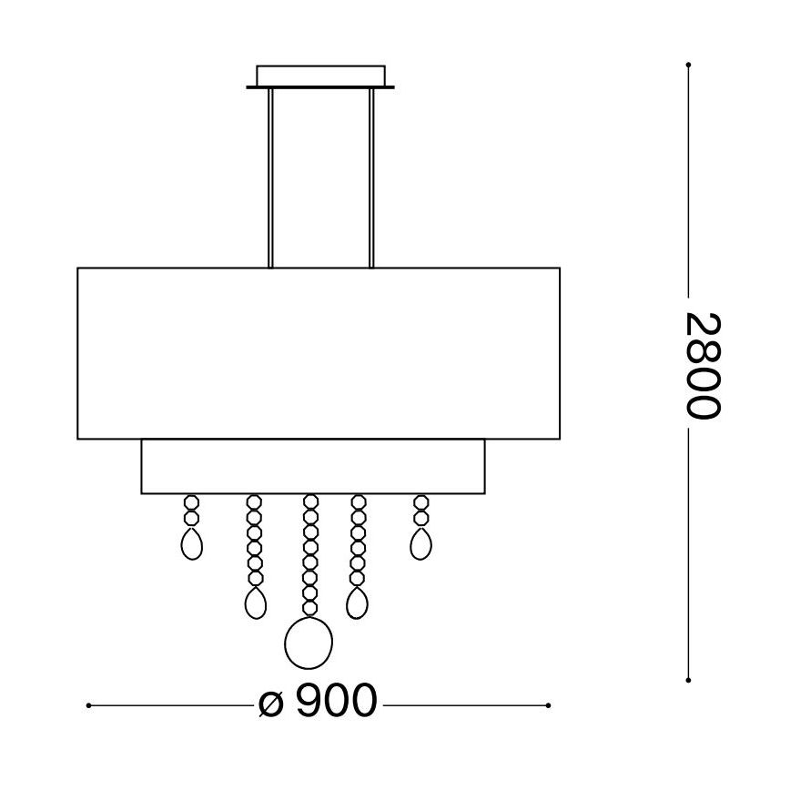 Ideal Lux - Kristalni luster na sajli OPERA 10xE27/60W/230V pr. 90 cm bela
