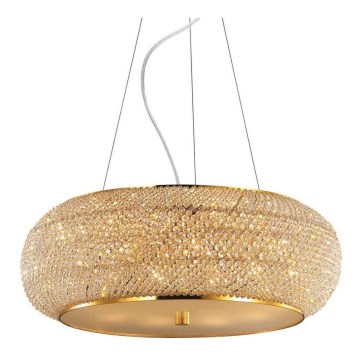 Ideal Lux - Kristalni luster na sajli PASHA 14xE14/40W/230V pr. 65 cm zlatna