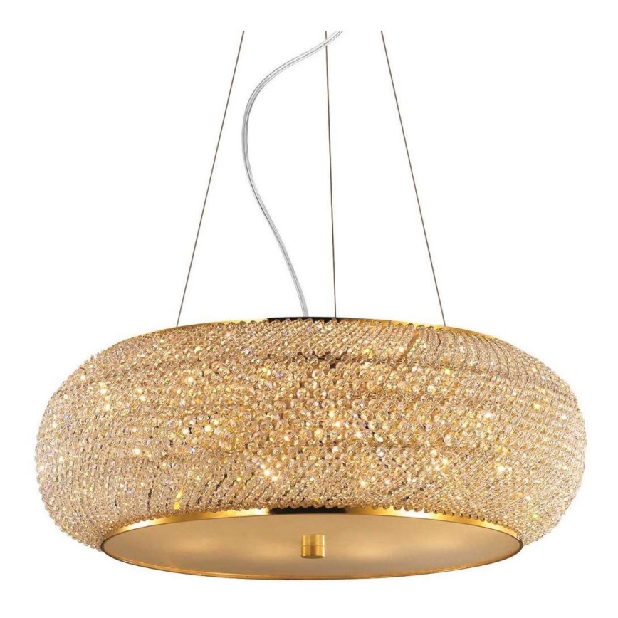Ideal Lux - Kristalni luster na sajli PASHA 14xE14/40W/230V pr. 65 cm zlatna