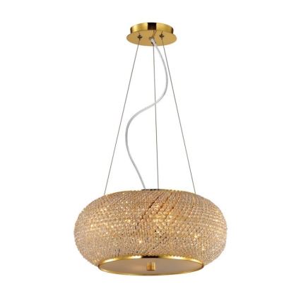 Ideal Lux - Kristalni luster na sajli PASHA 14xE14/40W/230V pr. 65 cm zlatna