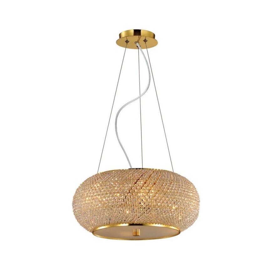 Ideal Lux - Kristalni luster na sajli PASHA 14xE14/40W/230V pr. 65 cm zlatna