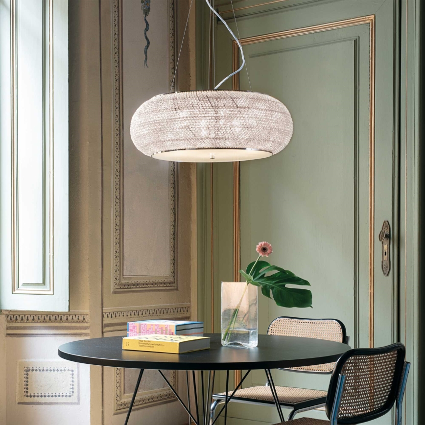 Ideal Lux - Kristalni luster na sajli PASHA 14xE14/40W/230V prečnik 65 cm sjajni hrom