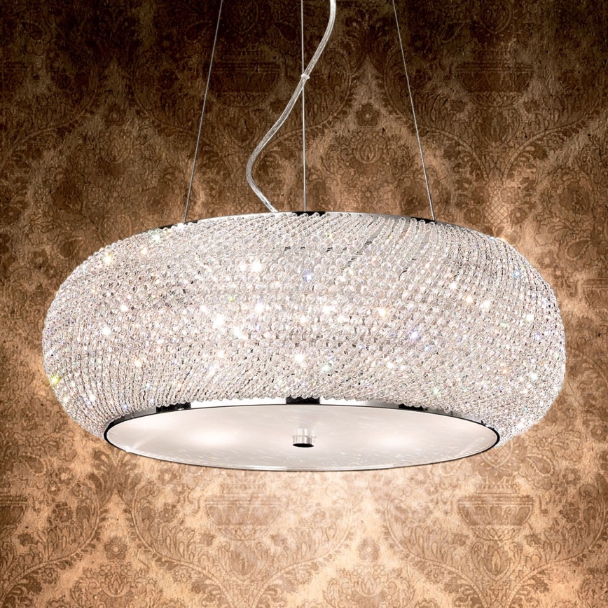 Ideal Lux - Kristalni luster na sajli PASHA 6xE14/40W/230V pr. 40 cm sjajni krom