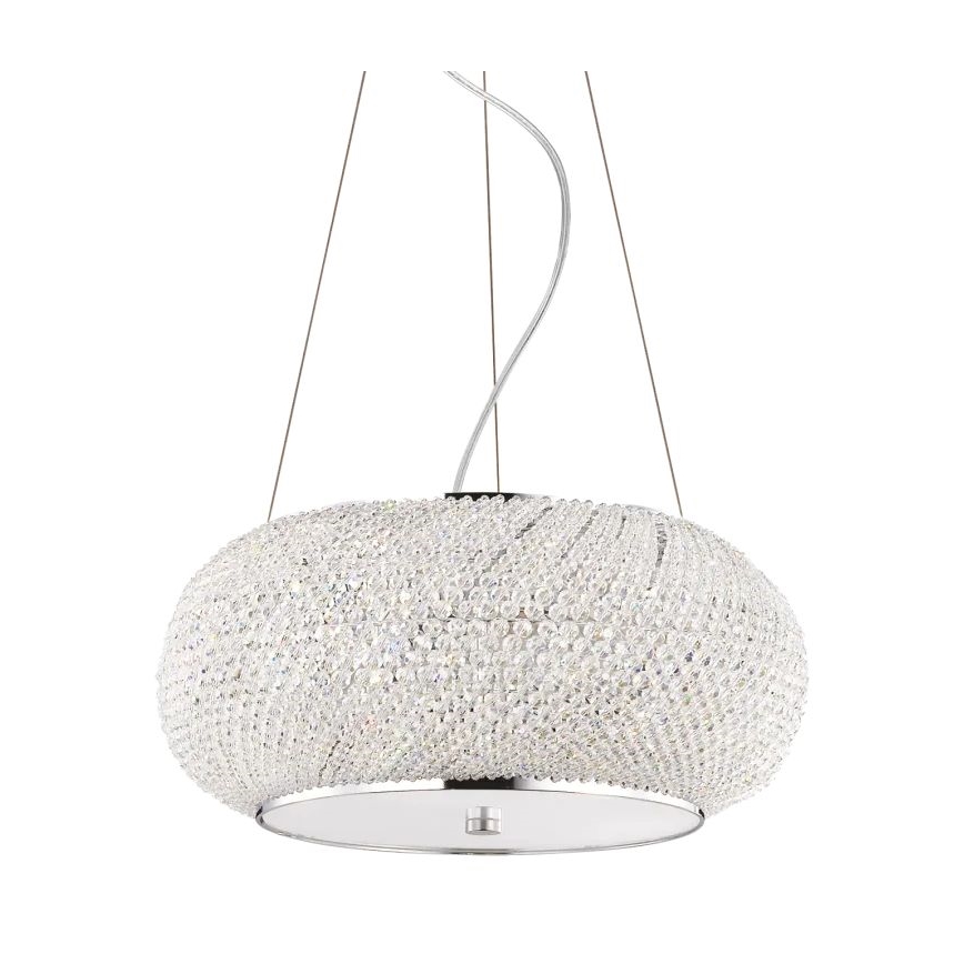 Ideal Lux - Kristalni luster na sajli PASHA 6xE14/40W/230V pr. 40 cm sjajni krom