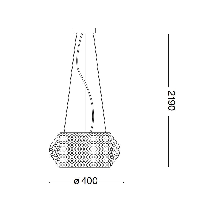 Ideal Lux - Kristalni luster na sajli PASHA 6xE14/40W/230V pr. 40 cm sjajni krom