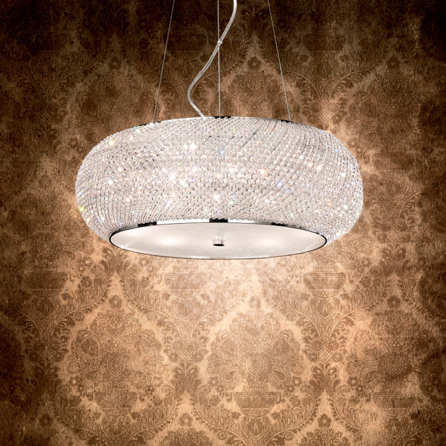 Ideal Lux - Kristalni luster PASHA 10xE14/40W/230V pr. 55 cm sjajni krom