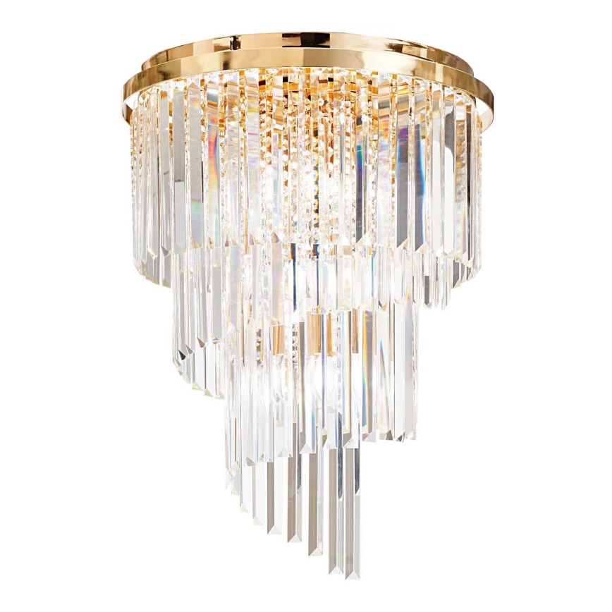 Ideal Lux - Kristalni nadgradni luster CARLTON 12xE14/40W/230V pr. 50 cm zlatna