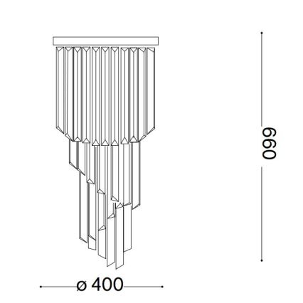 Ideal Lux - Kristalni plafonski luster CARLTON 8xE14/40W/230V prečnik 40 cm sjajni hrom