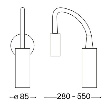 Ideal Lux - LED Fleksibilna lampica FOCUS LED/3,5W/230V CRI 90 crno