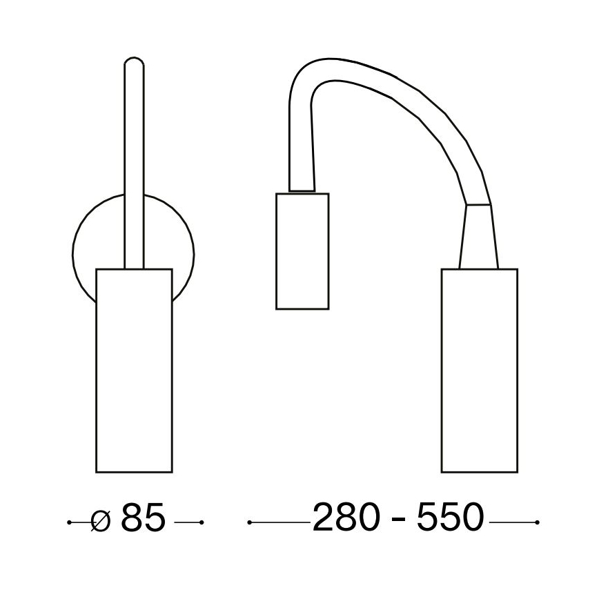 Ideal Lux - LED Fleksibilna lampica FOCUS LED/3,5W/230V CRI 90 crno