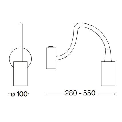Ideal Lux - LED Fleksibilna lampica FOCUS LED/4W/230V CRI 90 crno