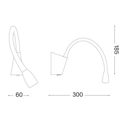 Ideal Lux - LED Fleksibilna lampica GOOSE LED/3W/230V CRI 90 bela
