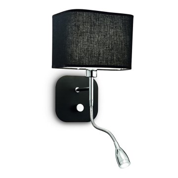 Ideal Lux - LED Fleksibilna zidna lampa 1xE14/40W/230V + LED/1W/230V crno