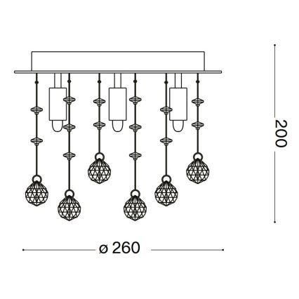 Ideal Lux - LED Kristalna plafonjera MOONLIGHT 5xG9/3W/230V pr. 26 cm sjajni krom