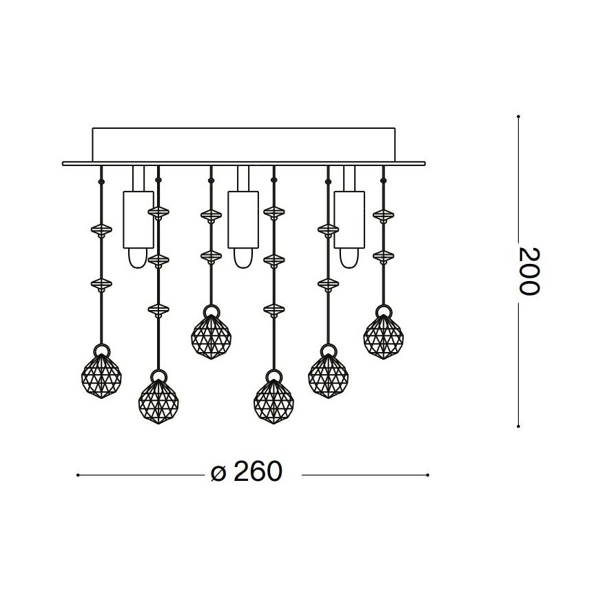 Ideal Lux - LED Kristalna plafonjera MOONLIGHT 5xG9/3W/230V pr. 26 cm sjajni krom