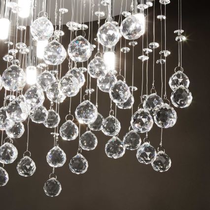 Ideal Lux - LED Kristalna plafonjera MOONLIGHT 8xG9/3W/230V pr. 40 cm sjajni krom