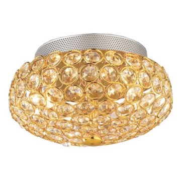 Ideal Lux - LED Kristalna plafonjera KING 3xG9/3W/230V pr. 25,5 cm zlatna