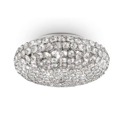 Ideal Lux - LED Kristalna plafonjera KING 5xG9/3W/230V pr. 38 cm sjajni krom