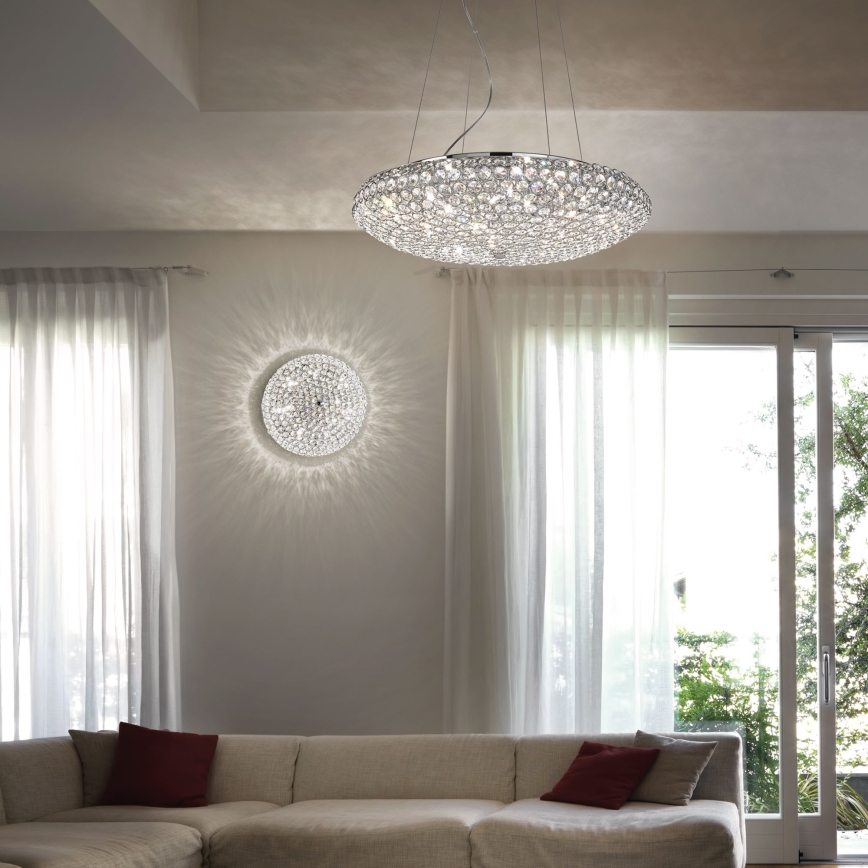 Ideal Lux - LED Kristalna plafonjera KING 5xG9/3W/230V pr. 38 cm sjajni krom