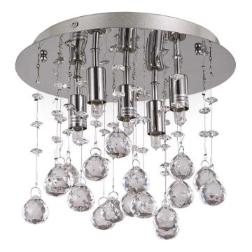 Ideal Lux - LED Kristalna plafonjera MOONLIGHT 5xG9/3W/230V pr. 26 cm sjajni krom