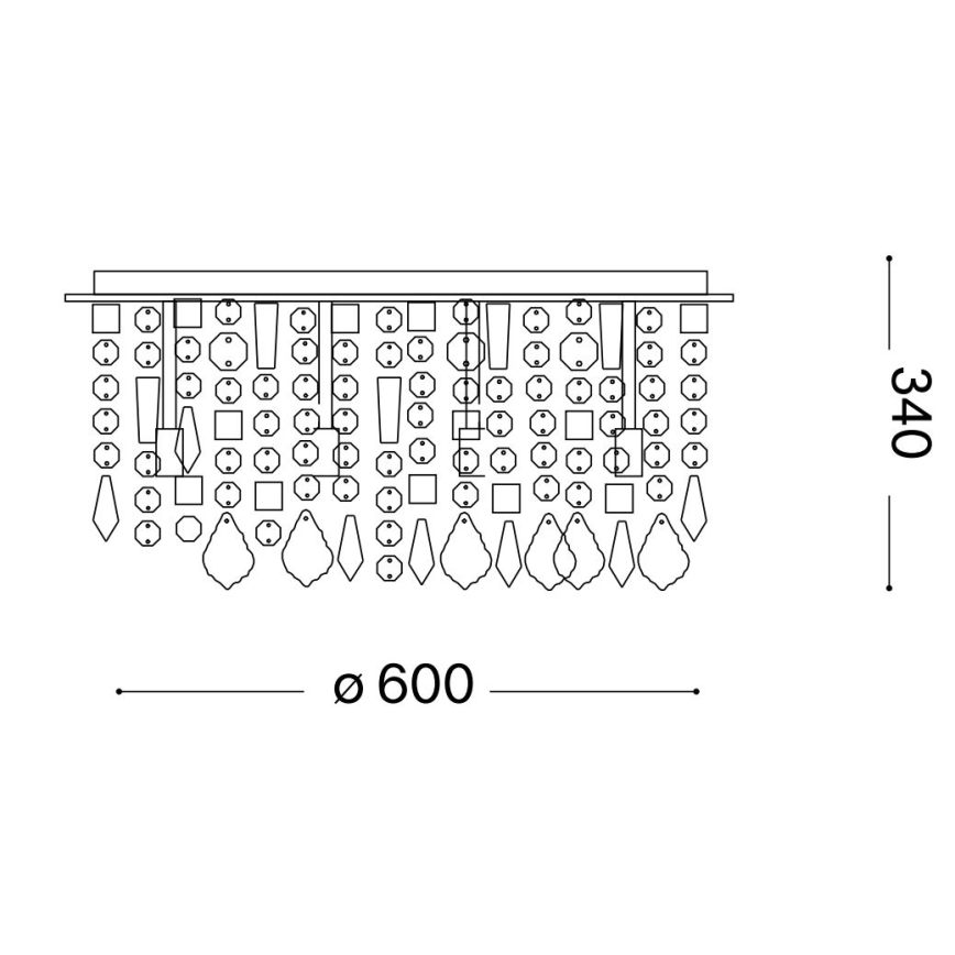 Ideal Lux - LED Kristalna plafonjera ROYAL 12xG9/3W/230V pr. 60 cm sjajni krom