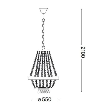 Ideal Lux - LED Kristalni luster na lancu CAESAR 12xG9/3W/230V