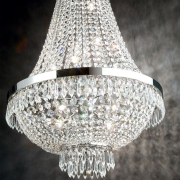 Ideal Lux - LED Kristalni luster na lancu CAESAR 6xG9/3W/230V pr. 38 cm sjajni krom
