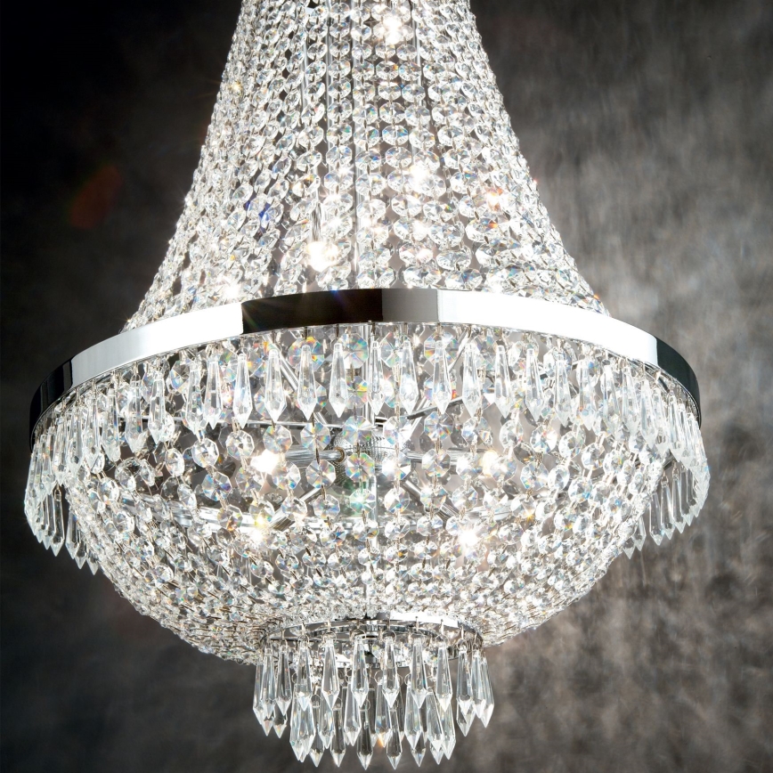 Ideal Lux - LED Kristalni luster na lancu CAESAR 6xG9/3W/230V pr. 38 cm sjajni krom