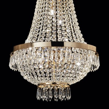 Ideal Lux - LED Kristalni luster na lancu CAESAR 6xG9/3W/230V pr. 38 cm zlatna
