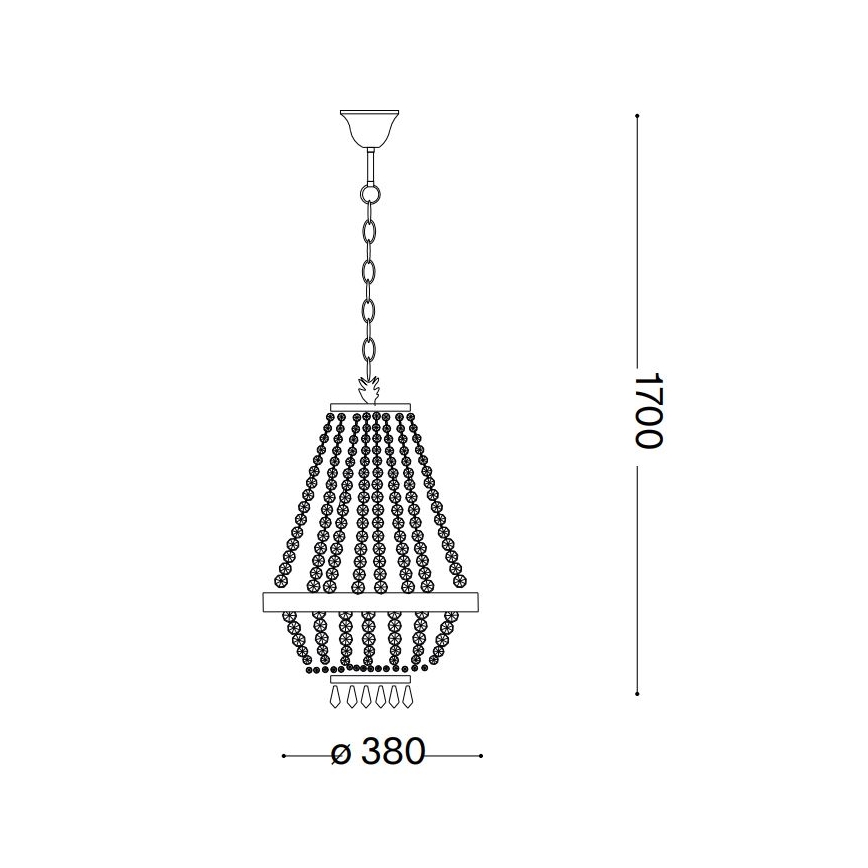 Ideal Lux - LED Kristalni luster na lancu CAESAR 6xG9/3W/230V pr. 38 cm zlatna