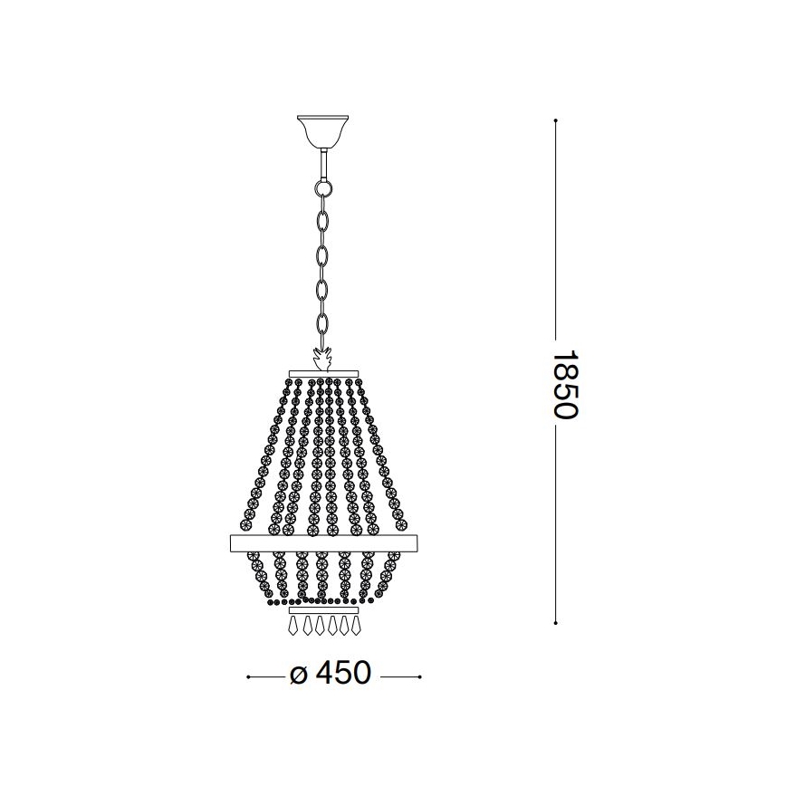 Ideal Lux - LED Kristalni luster na lancu CAESAR 9xG9/4W/230V