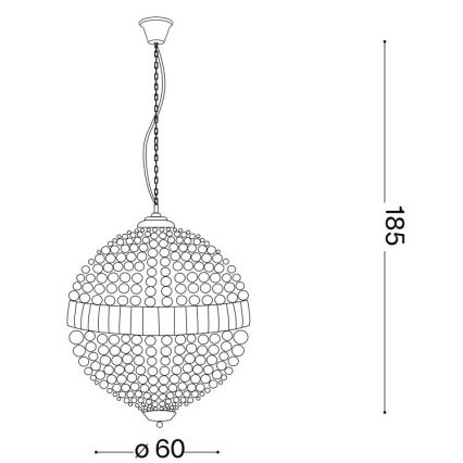 Ideal Lux - LED Kristalni luster na lancu LUXOR 12xG9/3W/230V pr. 60 cm prozirna