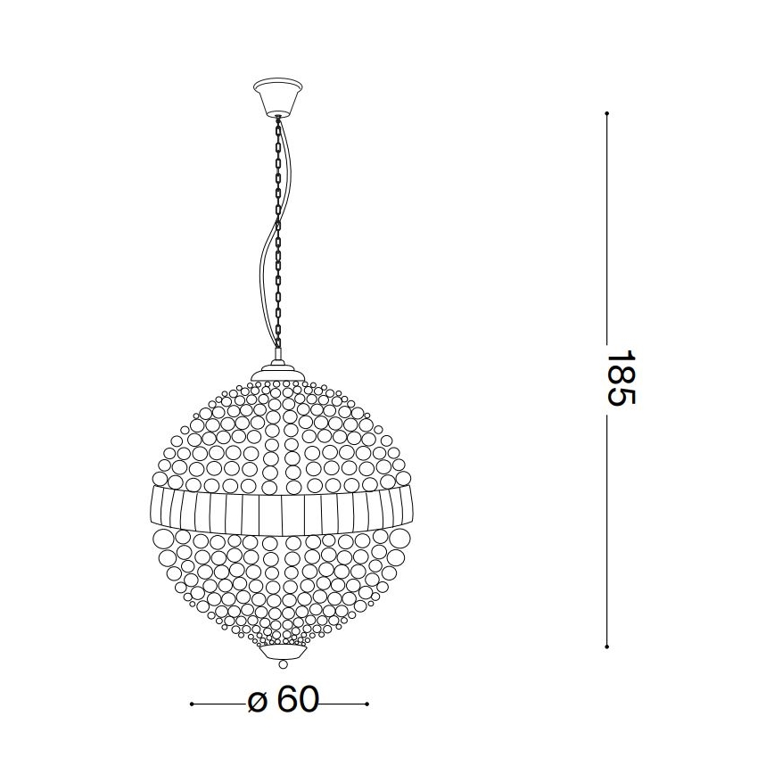 Ideal Lux - LED Kristalni luster na lancu LUXOR 12xG9/3W/230V pr. 60 cm prozirna