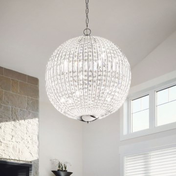 Ideal Lux - LED Kristalni luster na lancu LUXOR 6xG9/3W/230V pr. 40 cm prozirna