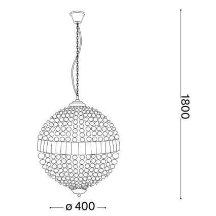 Ideal Lux - LED Kristalni luster na lancu LUXOR 6xG9/3W/230V pr. 40 cm prozirna