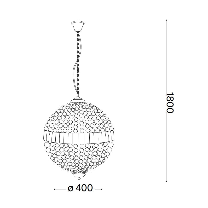 Ideal Lux - LED Kristalni luster na lancu LUXOR 6xG9/3W/230V pr. 40 cm prozirna