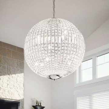 Ideal Lux - LED Kristalni luster na lancu LUXOR 8xG9/3W/230V pr. 50 cm prozirna