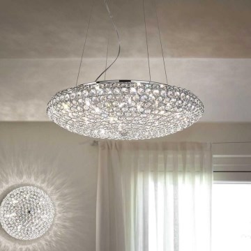 Ideal Lux - LED Kristalni luster na sajli KING 12xG9/3W/230V pr. 65 cm sjajni krom