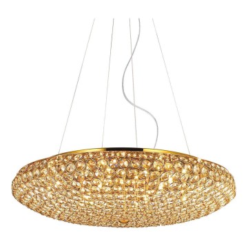 Ideal Lux - LED Kristalni luster na sajli KING 12xG9/3W/230V pr. 65 cm zlatna