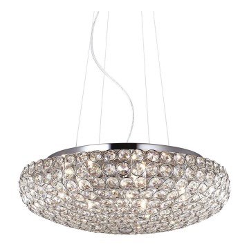 Ideal Lux - LED Kristalni luster na sajli KING 7xG9/3W/230V pr. 46 cm sjajni krom