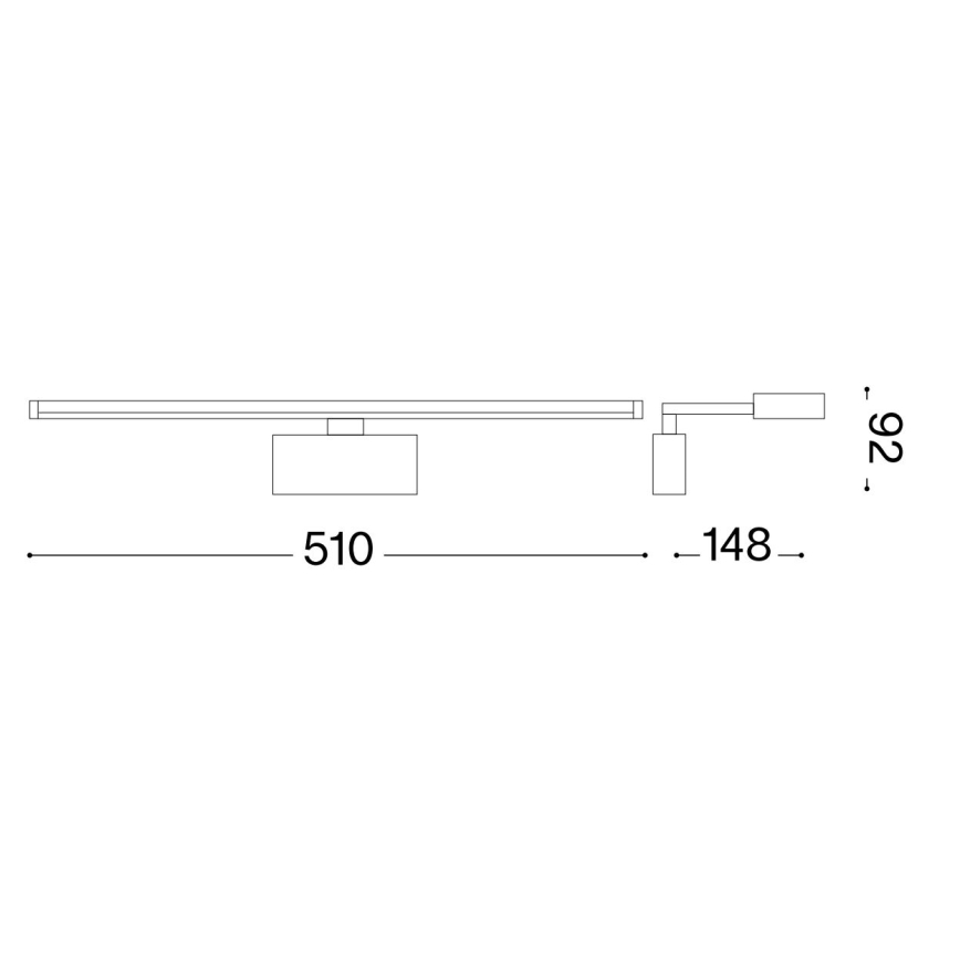 Ideal Lux - LED Lampa za slike ALMA LED/12,5W/230V 51 cm CRI 90 sjajni krom