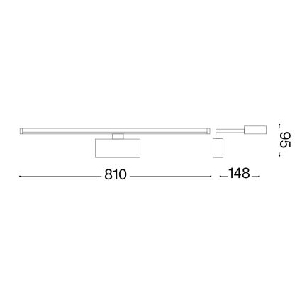 Ideal Lux - LED Lampa za slike ALMA LED/18W/230V 81 cm CRI 90 zlatna